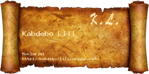 Kabdebo Lili névjegykártya